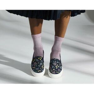 Keds x Rifle Paper Co Petite Fleur Navy Blue Slip Ons size 9 perfect condition